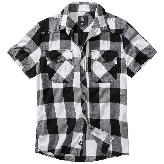 Brandit Camicia a maniche corte Half Sleeve Check - Bianco / Nero