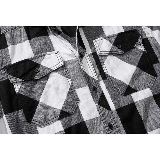 Brandit Camicia a maniche corte Half Sleeve Check - Bianco / Nero