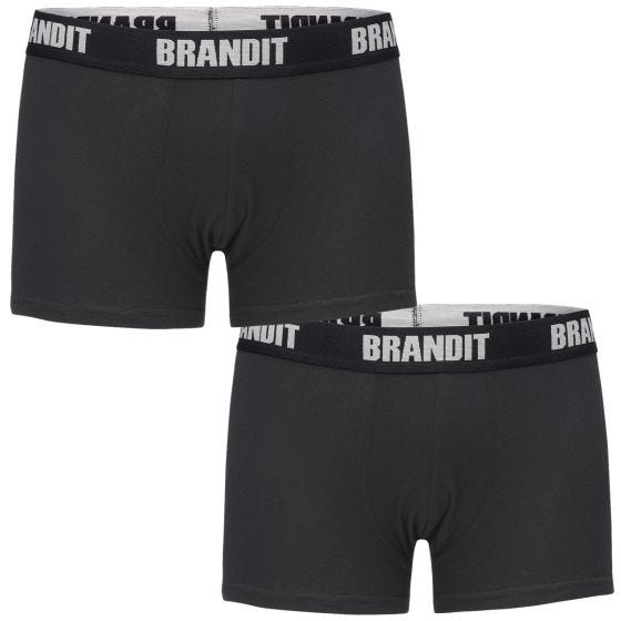 Brandit Boxer con logo in confezione da 2 nero/nero