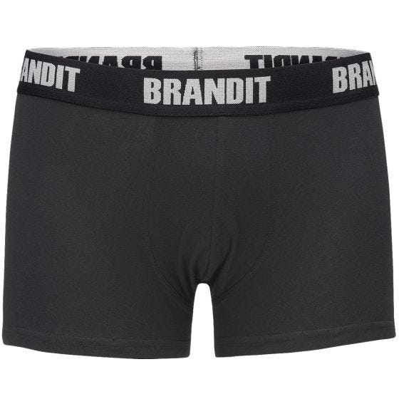 Brandit Boxer con logo in confezione da 2 nero/nero