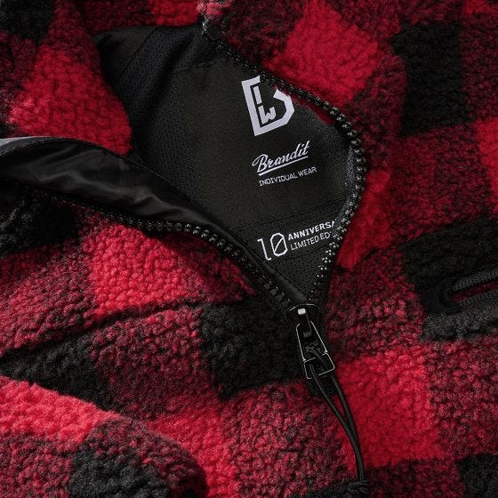 Brandit Giacca Teddyfleece Troyer - Rosso / Nero
