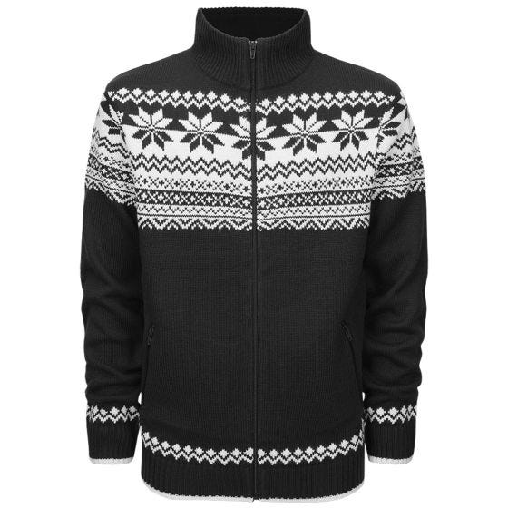 Brandit Maglione Cardigan Norweger - Nero