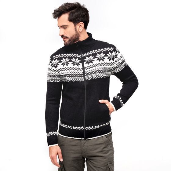 Brandit Maglione Cardigan Norweger - Nero
