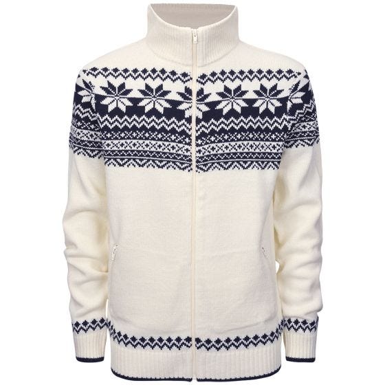 Brandit Maglione Cardigan Norweger - bianco