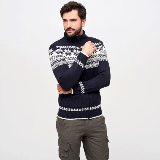 Brandit Maglione Cardigan Norweger - Navy