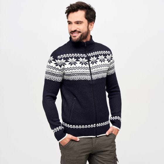Brandit Maglione Cardigan Norweger - Navy
