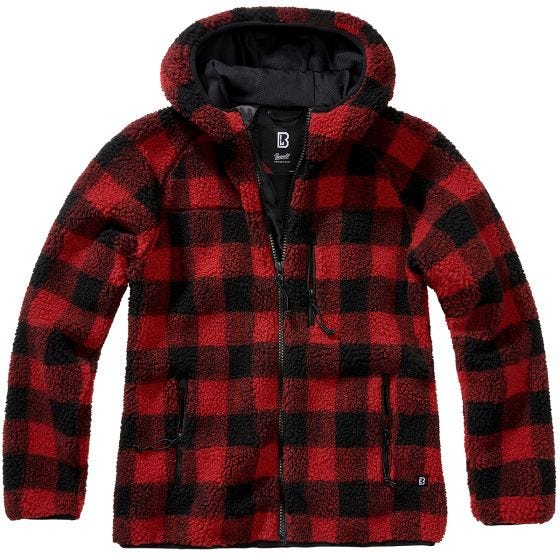 Brandit Le Signore Teddyfleece Giacca - Nero rosso