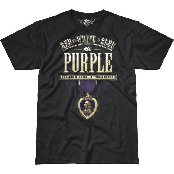 7.62 Design T-Shirt Combat Wounded Purple Heart Battlespace in nero