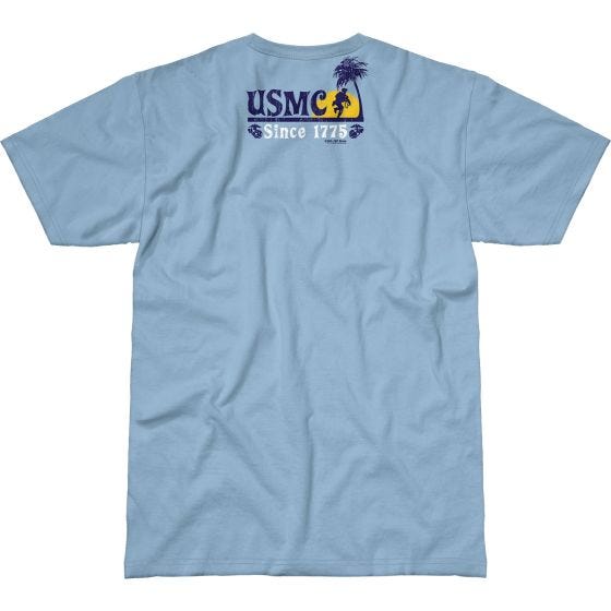 7.62 Design T-Shirt USMC Beach Party Battlespace in celeste