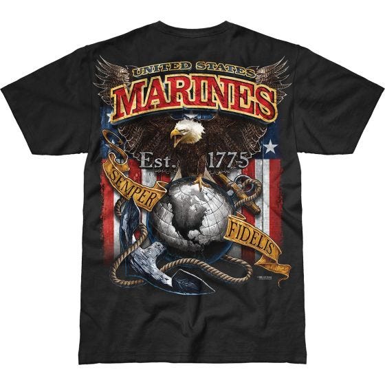 7.62 Design T-Shirt USMC Fighting Eagle Battlespace in nero