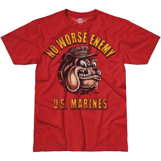 7.62 Design T-Shirt USMC No Worse Enemy Battlespace in Scarlet Heather