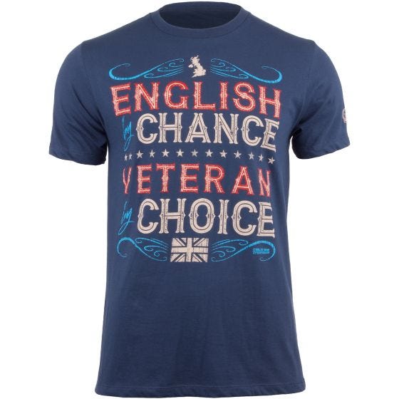 7.62 Design T-Shirt Veteran By Choice English in Indigo Blue