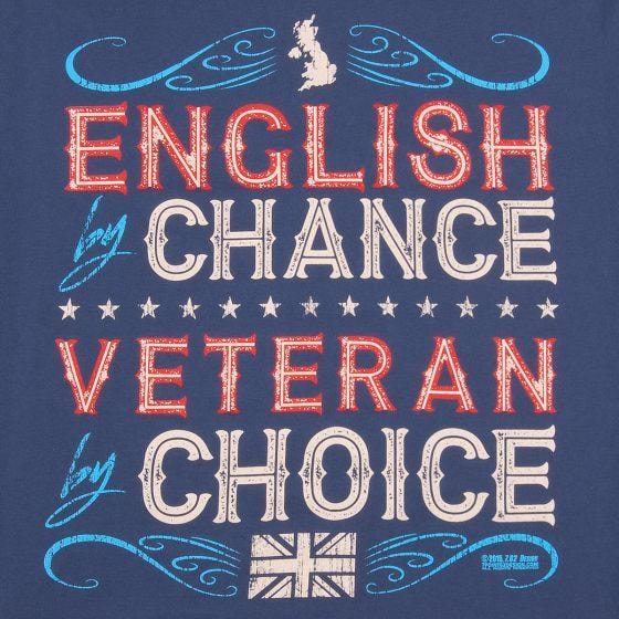 7.62 Design T-Shirt Veteran By Choice English in Indigo Blue