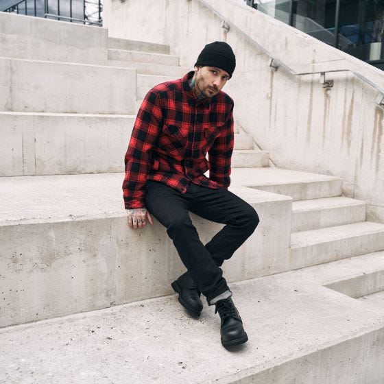 Brandit Giacca Lumber - Rosso / Nero