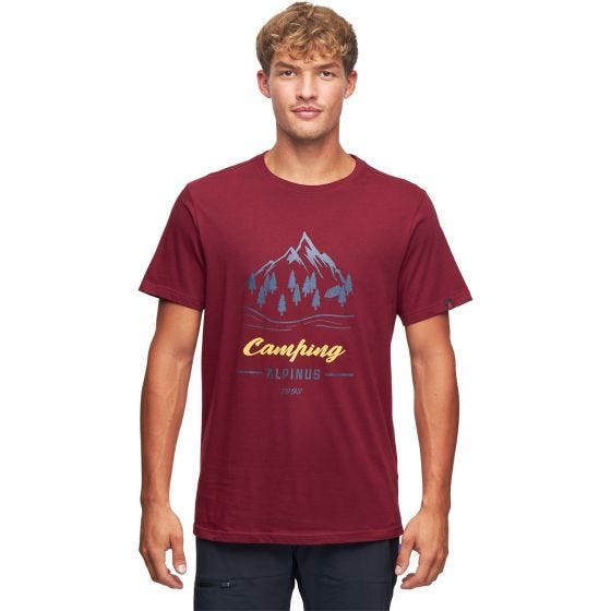 Alpinus T-shirt Active uomo Polaris II - color borgogna