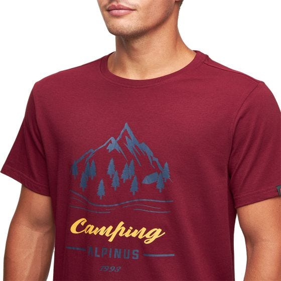 Alpinus T-shirt Active uomo Polaris II - color borgogna