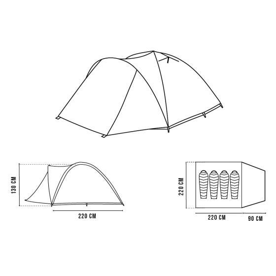 Alpinus Tenda REUS 4 - verde