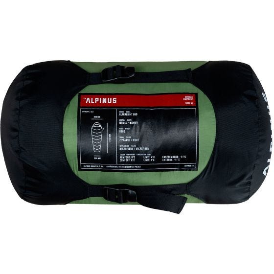 Alpinus Sacco a pelo Ultralight 850 (Left) - verde
