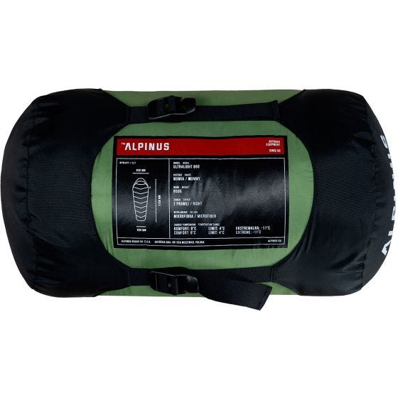 Alpinus Sacco a pelo Ultralight 850 (Right) - verde