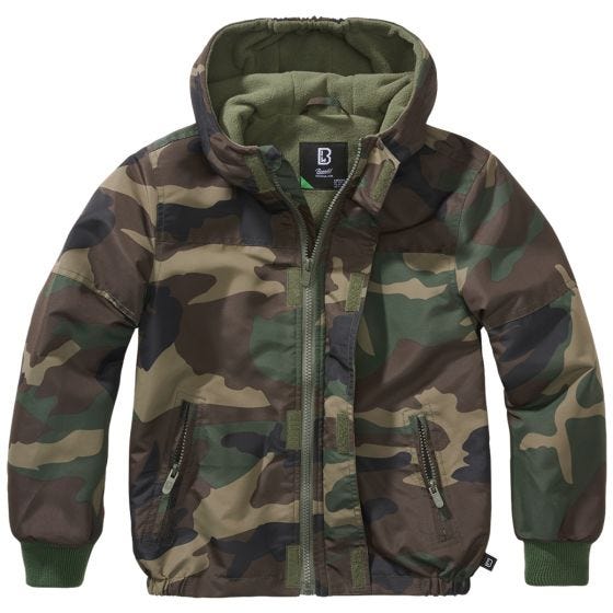 Brandit Giacca Bambini Windbreaker Front Zip - Woodland