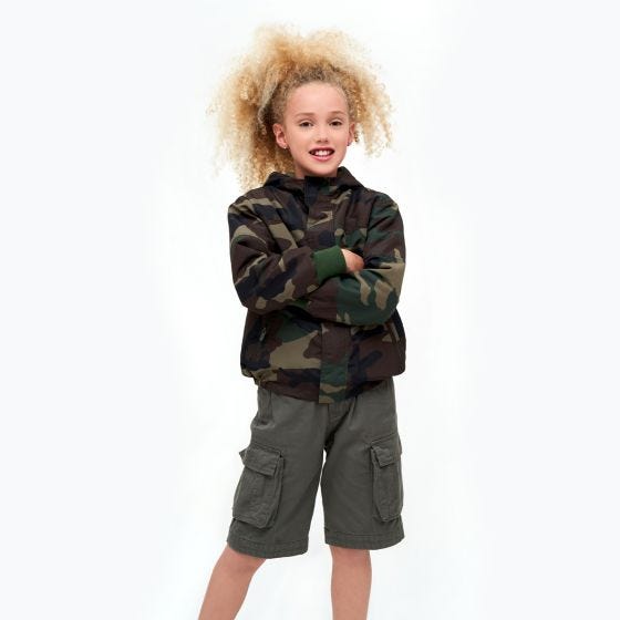 Brandit Giacca Bambini Windbreaker Front Zip - Woodland