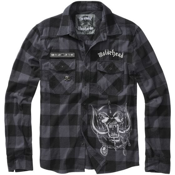 Brandit Camicia a quadri Motörhead - Nero / Grigio