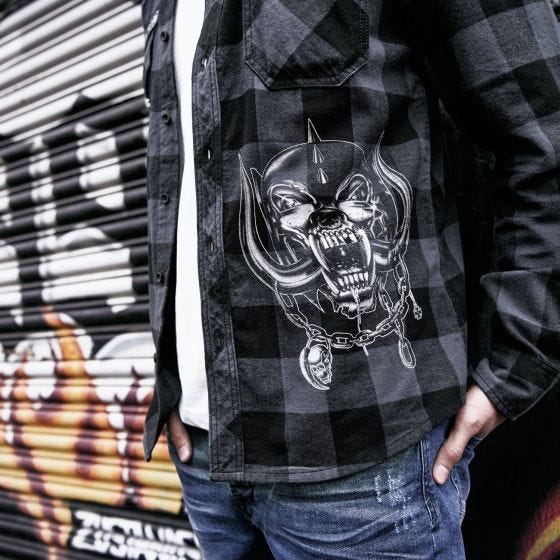 Brandit Camicia a quadri Motörhead - Nero / Grigio