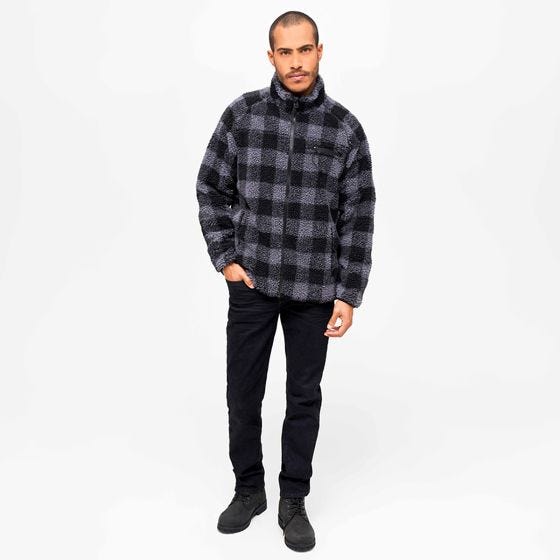 Brandit Giacca Teddyfleece - Nero / Grigio
