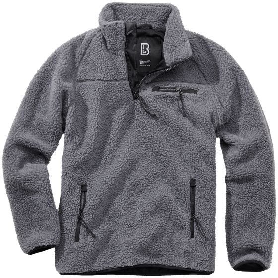 Brandit Giacca Teddyfleece Troyer - grigio antracite