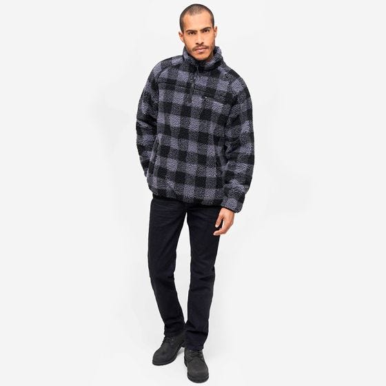 Brandit Giacca Teddyfleece Troyer - Nero / Grigio