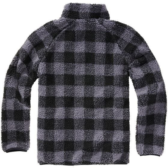 Brandit Giacca Teddyfleece Troyer - Nero / Grigio