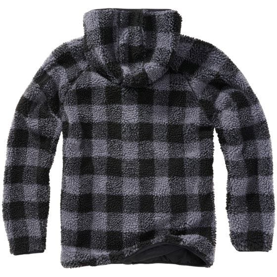 Brandit Giacca Teddyfleece Worker - Nero / Grigio