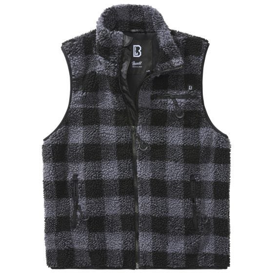 Brandit Gilet Teddyfleece Worker - Nero / Grigio