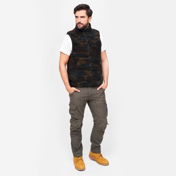 Brandit Gilet Teddyfleece Worker - Woodland