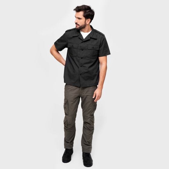 Brandit Camicia a maniche corte US Ripstop - Nero