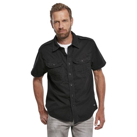 Brandit Camicia a maniche corte Vintage - Nero
