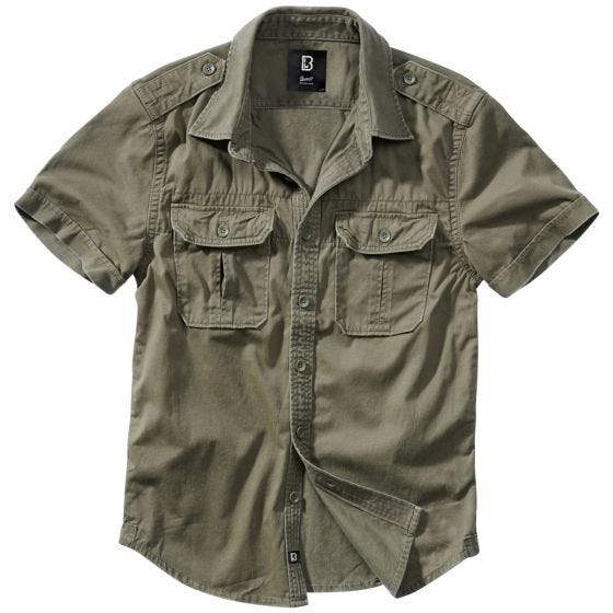 Brandit Camicia a maniche corte Vintage - Oliva