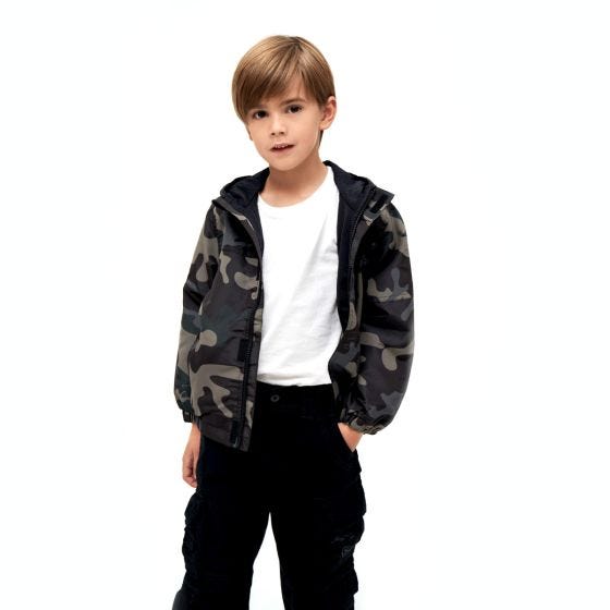 Brandit Giacca Bambini Summer Windbreaker Front Zip - Dark Camo