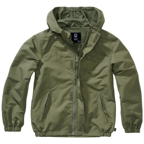 Brandit Giacca Bambini Summer Windbreaker Front Zip - Oliva