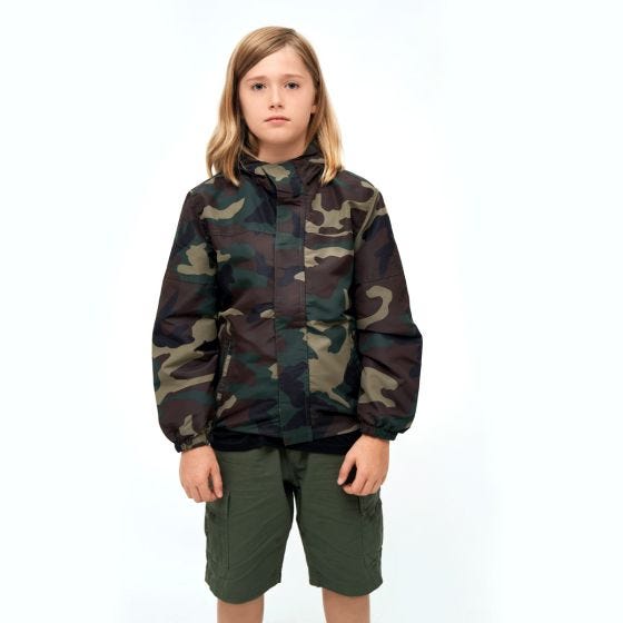 Brandit Giacca Bambini Summer Windbreaker Front Zip - Woodland