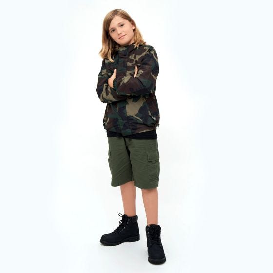 Brandit Giacca Bambini Summer Windbreaker Front Zip - Woodland