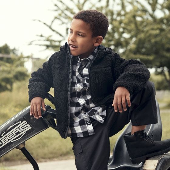 Brandit Giacca con cappuccio Bambini Teddyfleece - Nero