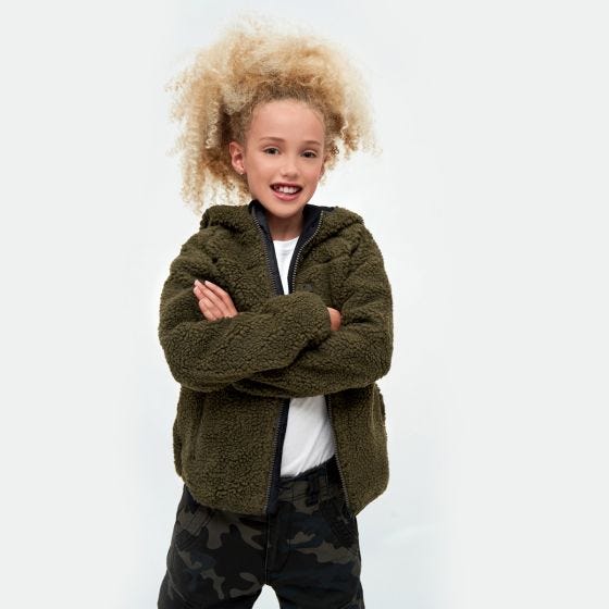 Brandit Giacca con cappuccio Bambini Teddyfleece - Oliva