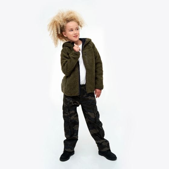 Brandit Giacca con cappuccio Bambini Teddyfleece - Oliva