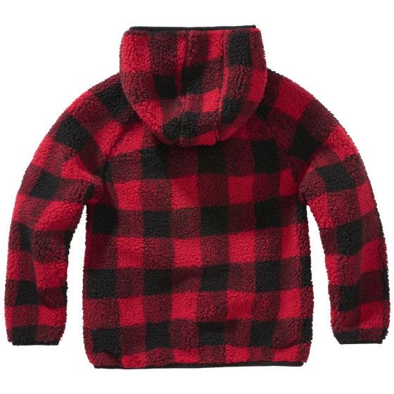 Brandit Giacca con cappuccio Bambini Teddyfleece - Rosso / Nero