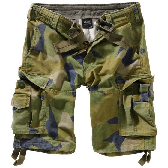 Brandit Pantaloni corti Vintage Classic - Swedish M90 Camo