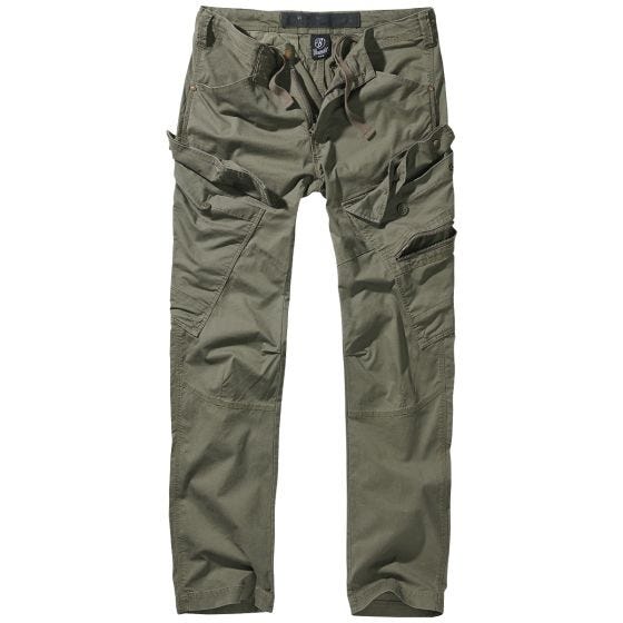 Brandit pantaloni Adven con taglio slim in verde oliva