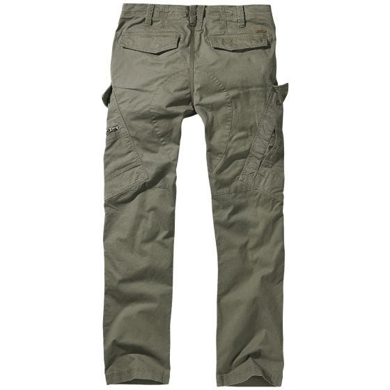 Brandit pantaloni Adven con taglio slim in verde oliva