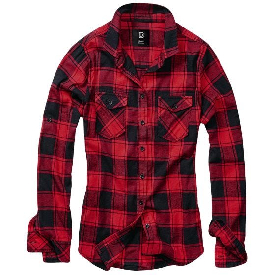 Brandit Camicia Ladies Amy Flanell - Rosso / Nero