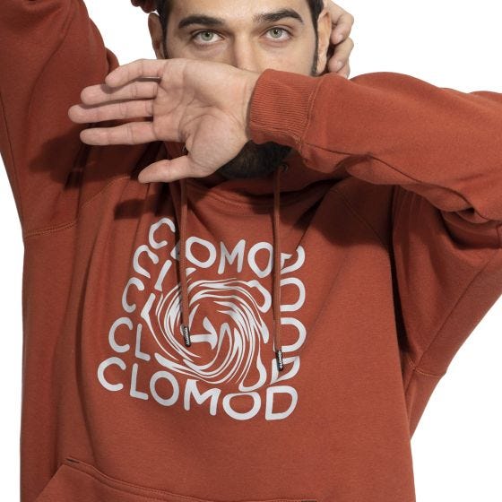 CLOMOD Felpa con cappuccio "Twirl" - Maroon Red